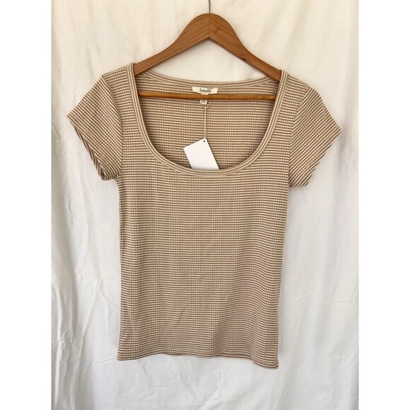 Splendid Selena Stripe Short Sleeve Tee Medium Ribbed Basic Capsule Minimalist - Picture 6 of 10